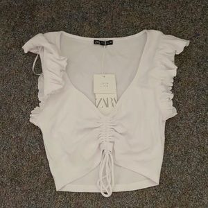 White Zara crop top